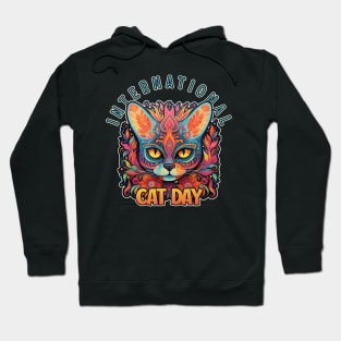 International Cat Day Sugar Skull Cat Lover Hoodie